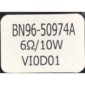 KIT DE BOCINAS PARA TV SAMSUNG (2 PZ) / NUMERO DE PARTE BN96-50974A / BN63-18763A / VI0D01 / 6Ω 10W / 65Q900S / BN9650974A / MODELO QN65Q800TAFXZA FK04	